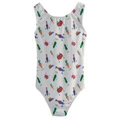 Vegetables Athletes Kids  Cut-out Back One Piece Swimsuit by SychEva