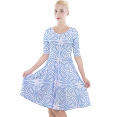 Abstract Stripes, Shapes, Lines Quarter Sleeve A-line Dress by SychEva