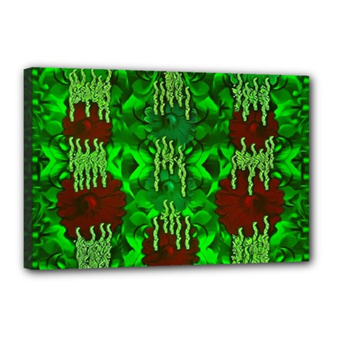 Forest Of Colors And Calm Flowers On Vines Canvas 18  X 12  (stretched) by pepitasart