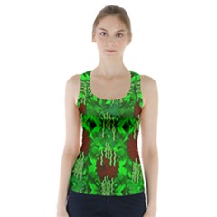 Forest Of Colors And Calm Flowers On Vines Racer Back Sports Top by pepitasart