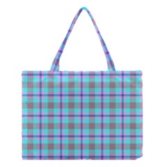 Tartan Mauve Purple Cyan Medium Tote Bag