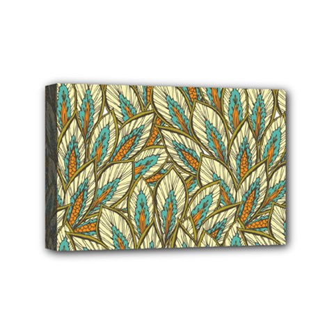 Green Leaves Mini Canvas 6  X 4  (stretched) by goljakoff