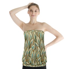 Green leaves Strapless Top