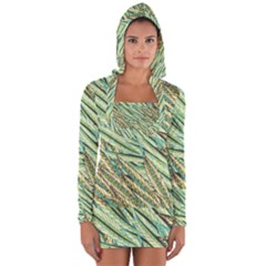 Green Leaves Long Sleeve Hooded T-shirt by goljakoff