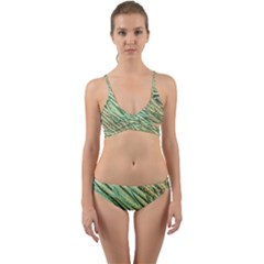 Green Leaves Wrap Around Bikini Set by goljakoff