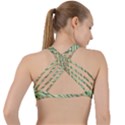 Green leaves Criss Cross Racerback Sports Bra View2