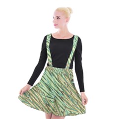 Green Leaves Suspender Skater Skirt by goljakoff