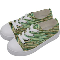 Green Leaves Kids  Low Top Canvas Sneakers by goljakoff