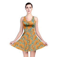 Orange Flowers Reversible Skater Dress by goljakoff