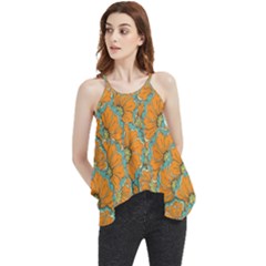 Orange Flowers Flowy Camisole Tank Top by goljakoff