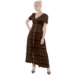 Milk Chocolate Button Up Short Sleeve Maxi Dress by goljakoff