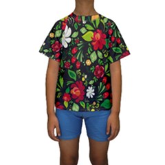 Russian Khokhloma Kids  Short Sleeve Swimwear by goljakoff