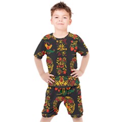 Hohloma Ornament Kids  Tee And Shorts Set by goljakoff