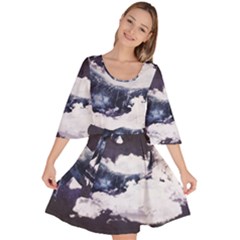 Blue Whale Dream Velour Kimono Dress by goljakoff