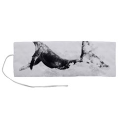 Blue Whale In Clouds Roll Up Canvas Pencil Holder (m) by goljakoff