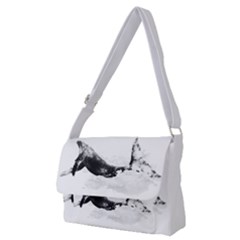 Blue Whale In Clouds Full Print Messenger Bag (m) by goljakoff