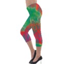 Watermelon Tie Dye Lightweight Velour Capri Leggings  View3