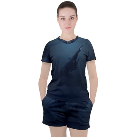 Whales Family Women s Tee And Shorts Set by goljakoff