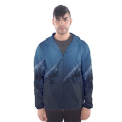 Blue Whales Men s Hooded Windbreaker by goljakoff