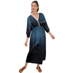 Blue Whales Grecian Style  Maxi Dress by goljakoff