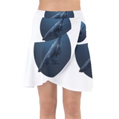 Blue Whales Wrap Front Skirt by goljakoff