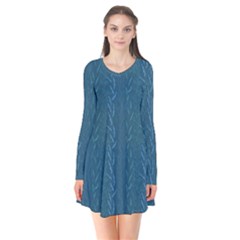 Algae And Aquatic Plants Long Sleeve V-neck Flare Dress by SychEva