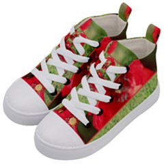 Photos Collage Coquelicots Kids  Mid-top Canvas Sneakers by kcreatif