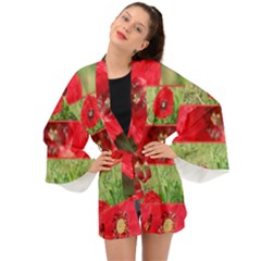 Photos Collage Coquelicots Long Sleeve Kimono