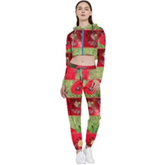 Photos Collage Coquelicots Cropped Zip Up Lounge Set by kcreatif