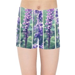 Collage Fleurs Violette Kids  Sports Shorts by kcreatif