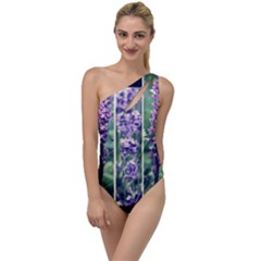 Collage Fleurs Violette To One Side Swimsuit