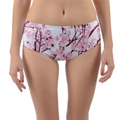 Fleurs De Cerisier Reversible Mid-waist Bikini Bottoms by kcreatif