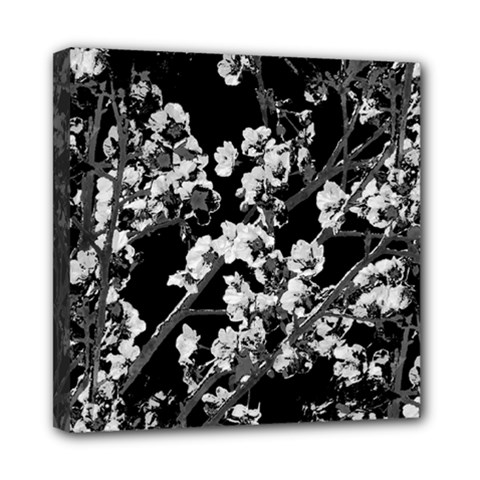 Fleurs De Cerisier Noir & Blanc Mini Canvas 8  X 8  (stretched)