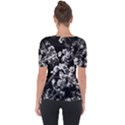 Fleurs de cerisier Noir & Blanc Shoulder Cut Out Short Sleeve Top View2