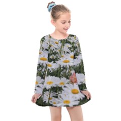 Champs De Marguerites Kids  Long Sleeve Dress by kcreatif