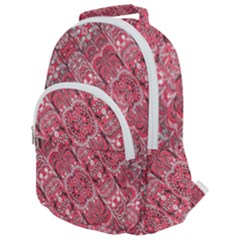 Fancy Ornament Pattern Design Rounded Multi Pocket Backpack by dflcprintsclothing