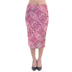 Fancy Ornament Pattern Design Velvet Midi Pencil Skirt by dflcprintsclothing