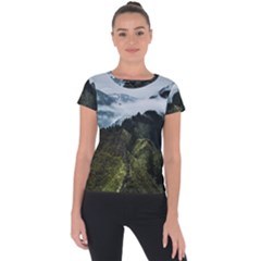 Green Mountain Short Sleeve Sports Top  by goljakoff