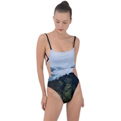 Green Mountain Tie Strap One Piece Swimsuit by goljakoff