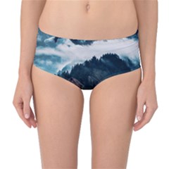 Blue Whale In The Clouds Mid-waist Bikini Bottoms by goljakoff