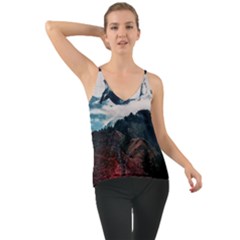 Blue Whale In The Clouds Chiffon Cami by goljakoff