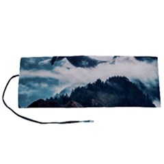 Blue Whale In The Clouds Roll Up Canvas Pencil Holder (s) by goljakoff