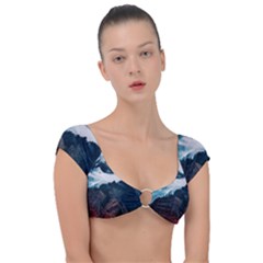 Blue Whale In The Clouds Cap Sleeve Ring Bikini Top by goljakoff