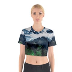 Whales Peak Cotton Crop Top by goljakoff