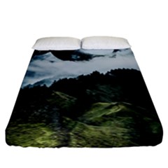 Whale Lands Fitted Sheet (king Size) by goljakoff