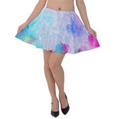 Rainbow Paint Velvet Skater Skirt by goljakoff