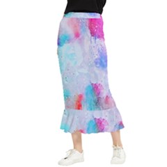 Rainbow Paint Maxi Fishtail Chiffon Skirt by goljakoff