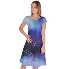 Blue Paint Classic Short Sleeve Dress by goljakoff