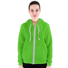 Bright Green Women s Zipper Hoodie by FabChoice