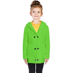 Bright Green Kids  Double Breasted Button Coat by FabChoice